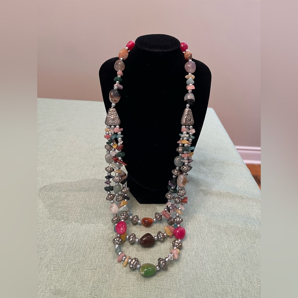 Multicolor Semi-precious Gemstone Necklace